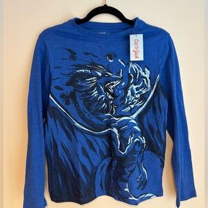 Cat & Jack Vibrant Blue Dragon Long Sleeve Tee